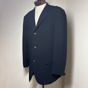 Hugo Boss Mens Wool Blazer Saks Fifth Avenue Jacket Navy Size 42R Made In Italy